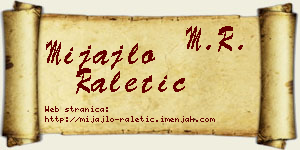 Mijajlo Raletić vizit kartica